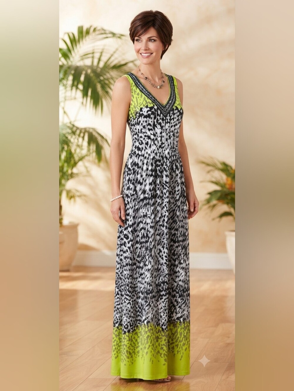 New Directions Sleeveless Maxi Dress Size Lg